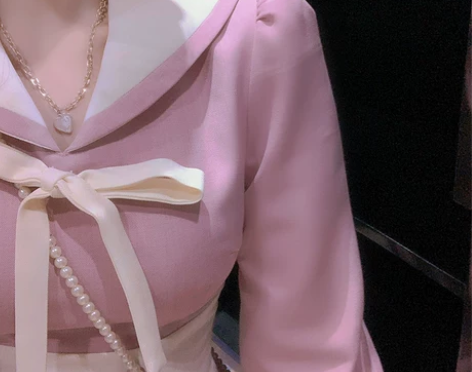 学院风连衣裙2020新款秋茶歇法式收腰显瘦...