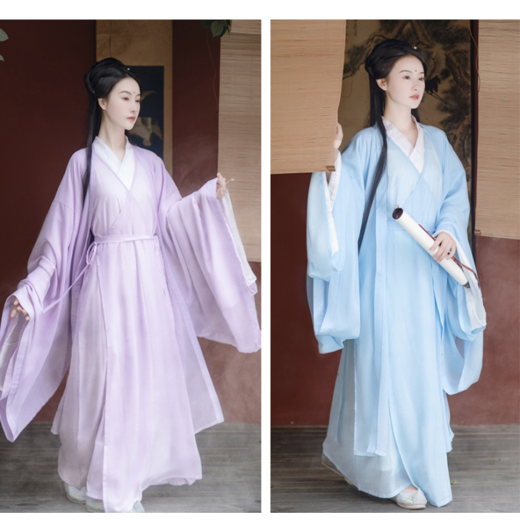 原创魏晋风交领汉服女超仙气广袖流仙裙飘逸古...