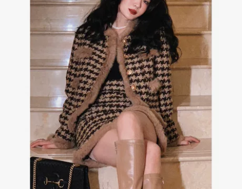 午后商店◆小香风套装裙女冬季名媛洋气港风复...