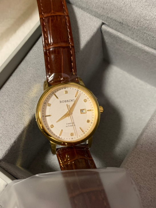 罗西尼手表女皮带简约机械手表