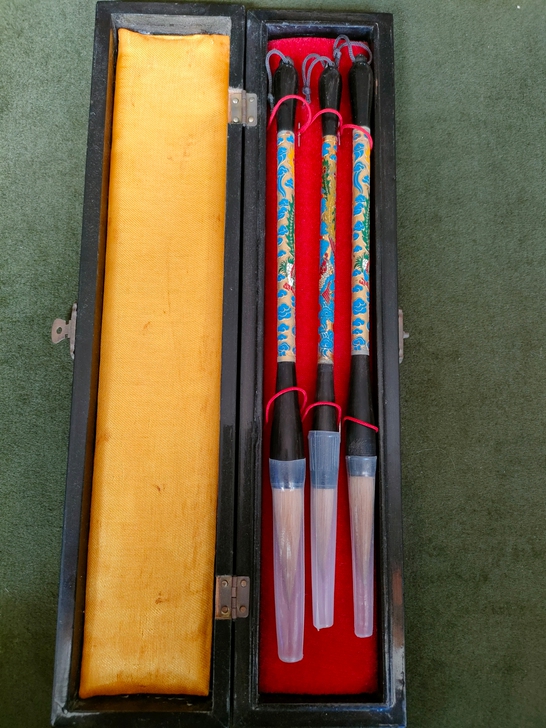 景泰兰书画笔一套三支，作工精细典雅，七十年...