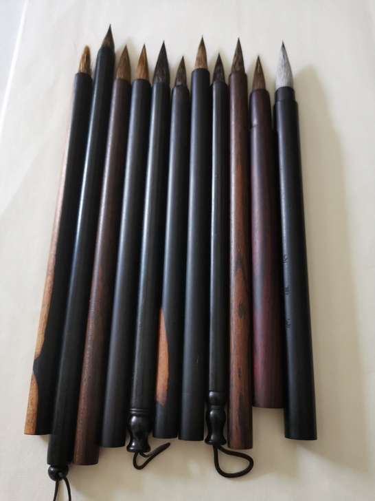 紫鹤斋毛笔 黑檀木 虎皮檀木 大叶紫檀木 ...