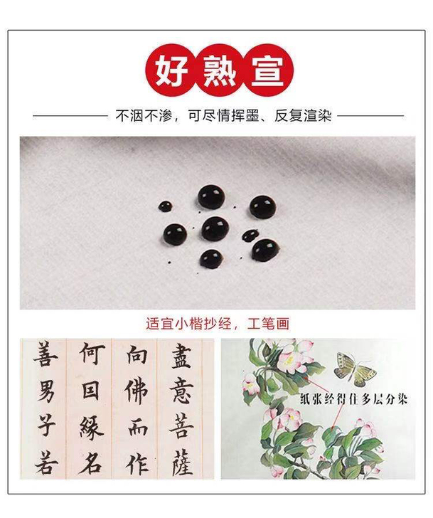四尺四开国画熟宣纸工笔重彩人物画花鸟画