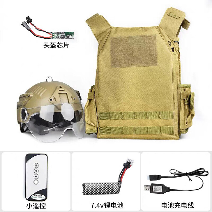 真人CS水弹判定感应三级头盔马甲儿童成人拓...