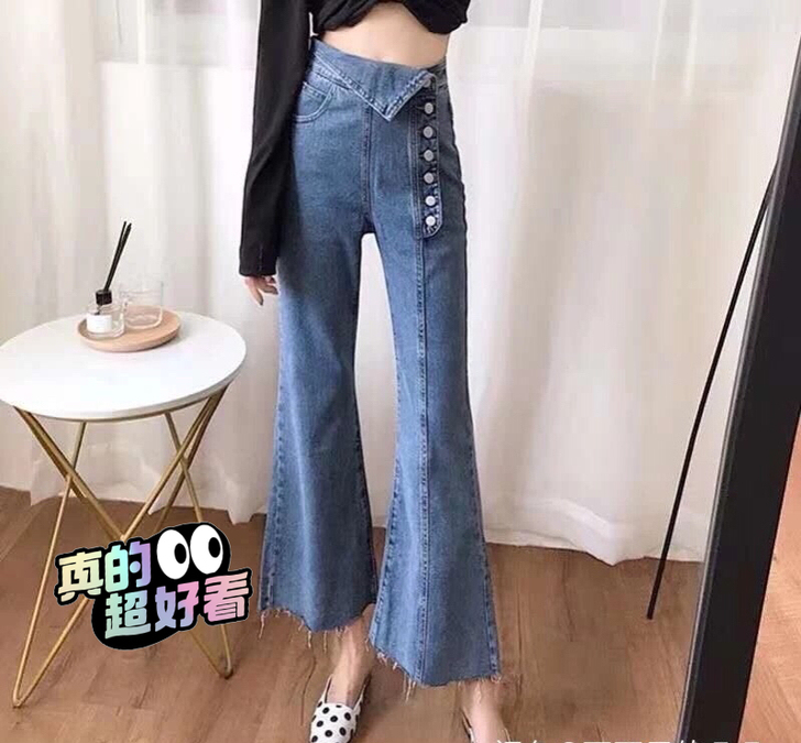 特别特别喜欢的一条牛仔裤，不规则高腰，特别...