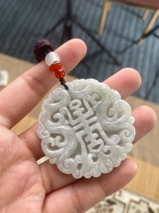 翡翠仿古玉牌 无纹裂