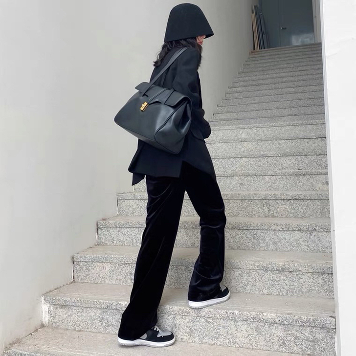 金丝绒阔腿裤女秋冬高腰垂坠感休闲裤子显瘦百...