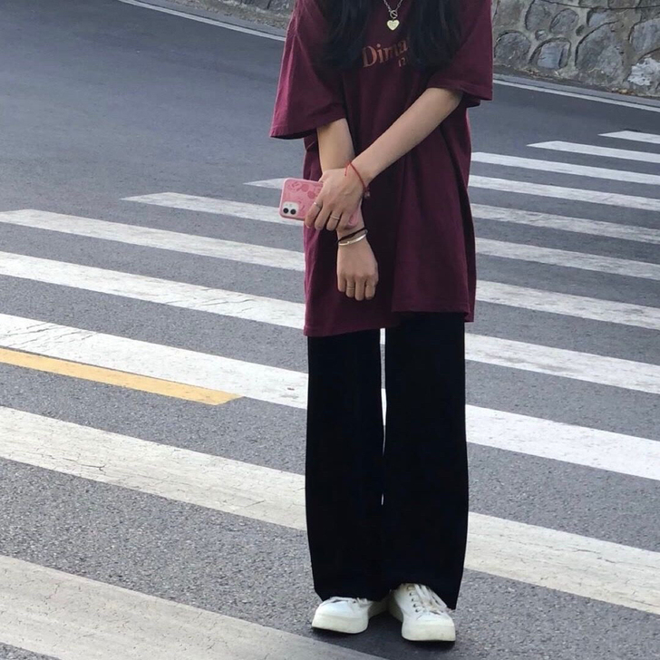网红黑色阔腿裤女学生春秋新款韩版宽松休闲百...