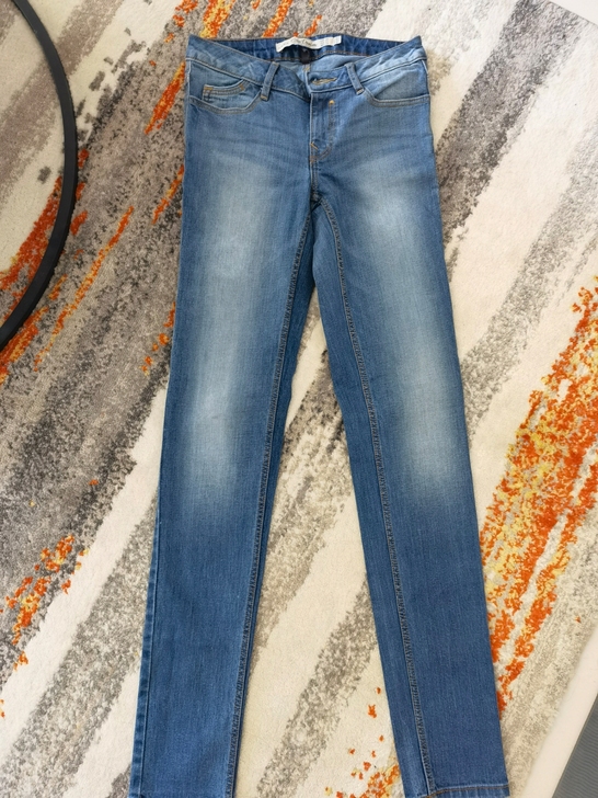 zara 牛仔裤 神裤 巨显瘦显腿直 34码
