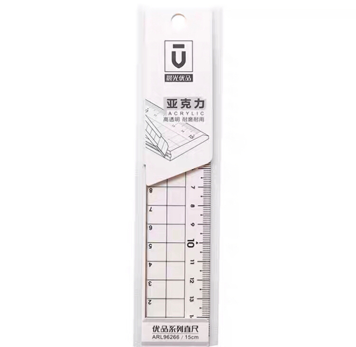 晨光优品亚克力直尺15cm，ARL9626...