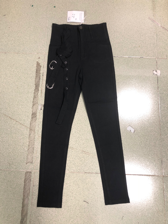 高腰高弹小脚裤,27码,配腰带,裤长93....