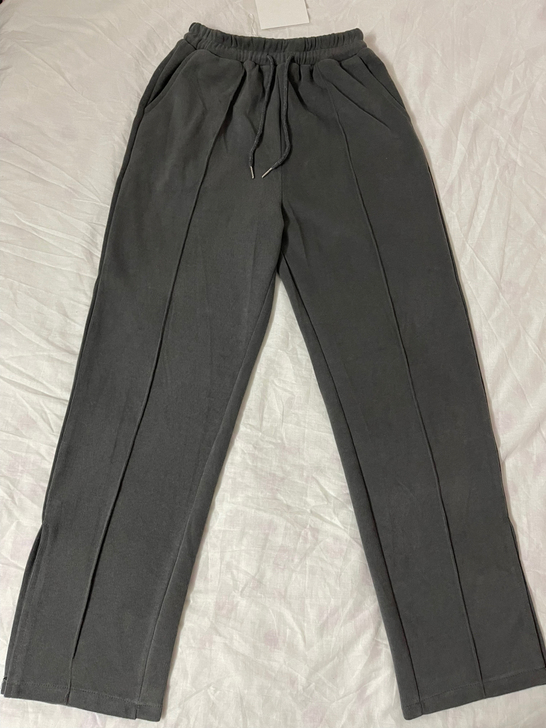 秋季休闲裤女Ｍ码百搭宽松直筒裤深灰色