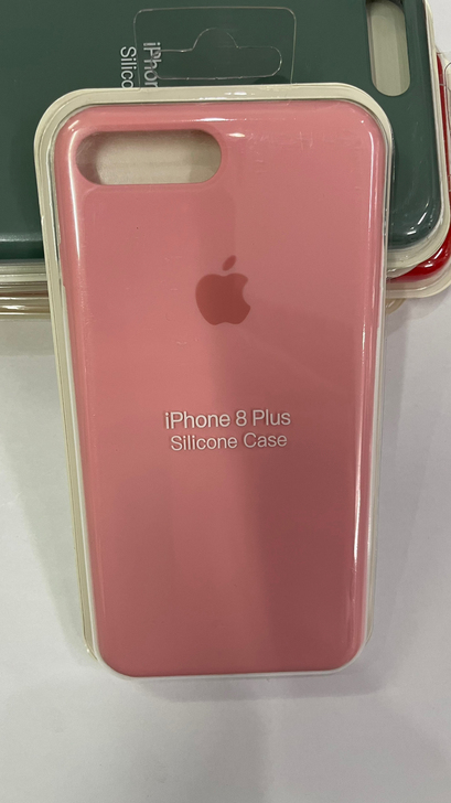苹果8plus、粉色,官方液态硅胶手机壳,...