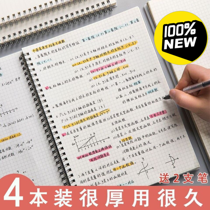 【全新】2本5元！笔记本子上翻加厚PP线圈...