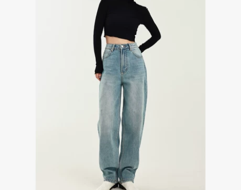 RUGOSAM春装新款女士牛仔裤潮流复古阔...