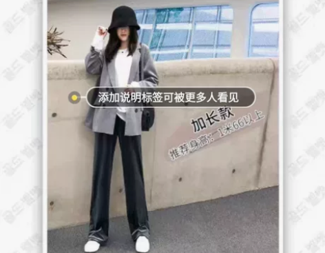 金丝绒阔腿裤女春秋高腰宽松坠垂感直筒黑色显...