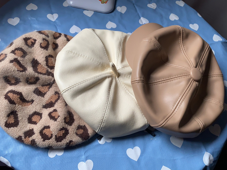 包邮三件款式不同秋冬贝雷帽，可单卖。