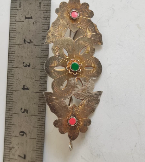 老物件老银器：老银发夹一个，全完整，工艺好...