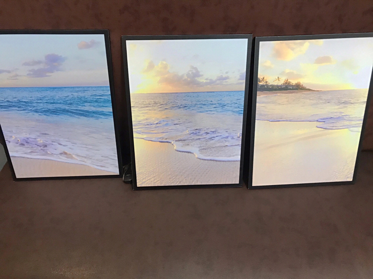 海景图案装饰画客厅挂画三联画沙发背景墙壁画...