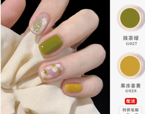 奶油紫色固态甲油胶2021年新款日式罐装固...