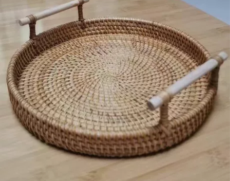 清 仓30个！藤编托盘23元包邮！藤编收纳...