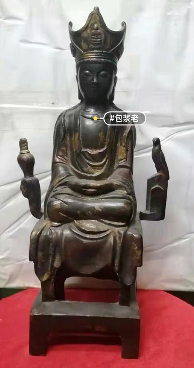 早期收藏的一尊清代铜佛像，铜造像个人自断清...