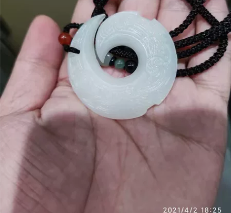 朋友送的！白玉古龙纹吊坠，全新没带过！ （...