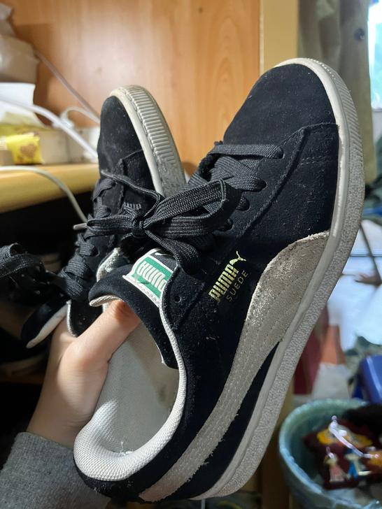 puma彪马板鞋黑 女37码 翻毛皮 正品...