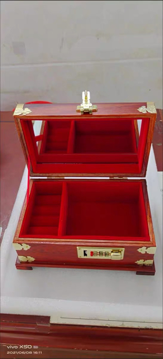 红木红酸枝首饰盒官皮箱结婚庆嫁妆珠宝箱实木...