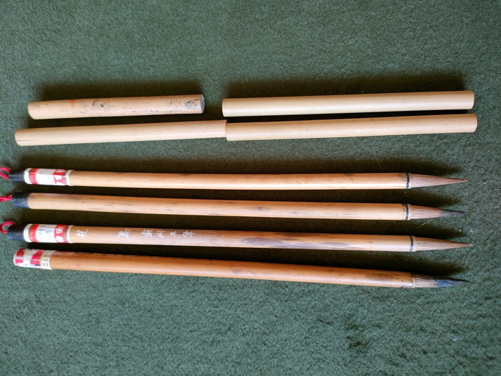 日本回流八十年代火炬牌狼毫笔一支及苏州狼毫...