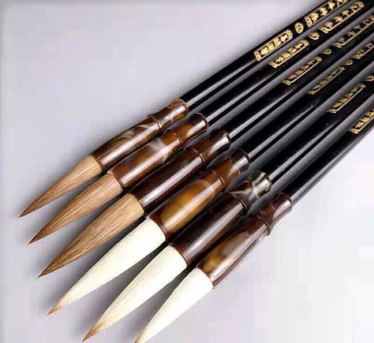 6支毛笔套装狼毫兼毫毛笔初学者练习各类书法...