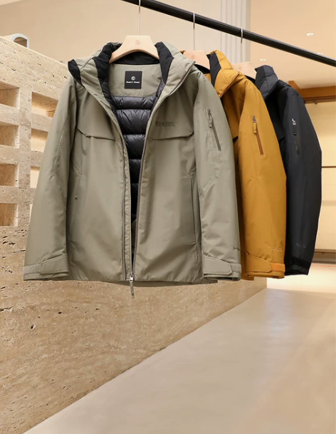 镇场牛货 冬季连帽鹅绒羽绒服男滑雪服运动防...