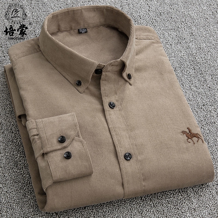清仓特价【100%纯棉】灯芯绒男士长袖衬衫...