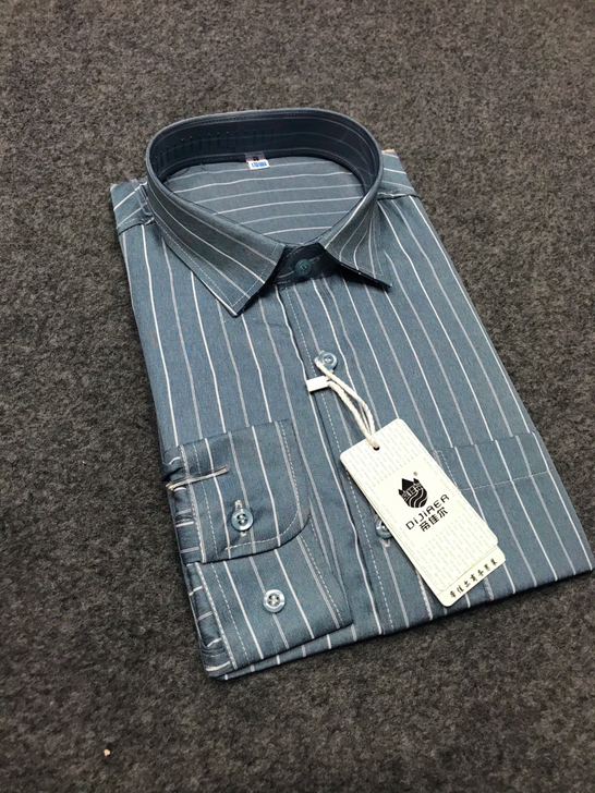 绵绸男士长袖条纹棉衬衫春秋季衬衫休闲衬衫男