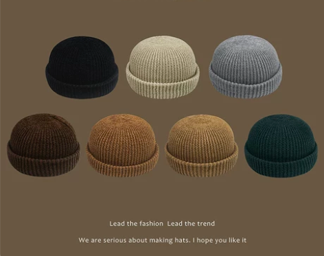 春秋帽子男潮无檐雅痞瓜皮帽韩版百搭针织毛线...