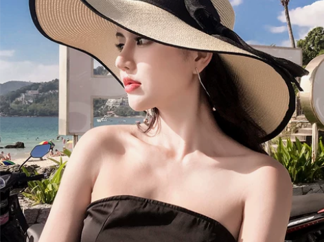 夏天沙滩草帽女夏季海边度假大帽檐防紫外线防...