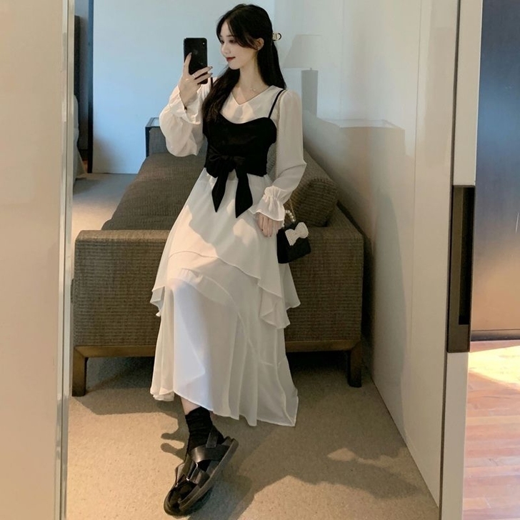 2021夏秋最新款两件套！连衣裙+吊带背心...