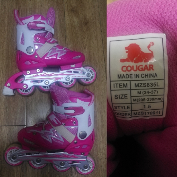 美洲狮儿童旱冰鞋，酷峰护具套装。几乎全新，...