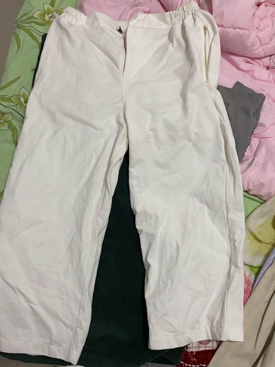 纯白阔腿 七分 棉 中等厚