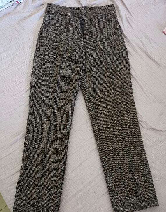 格子裤，s码