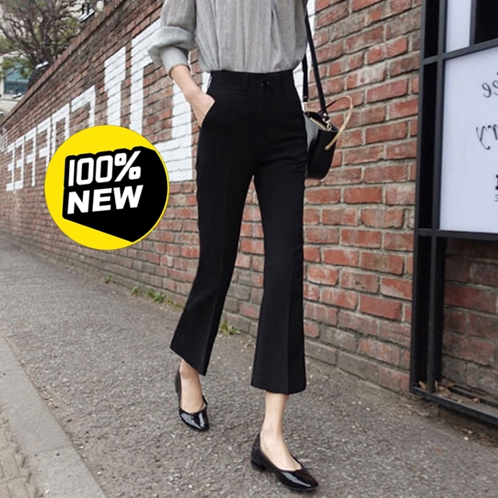 九分裤 微喇裤 黑色