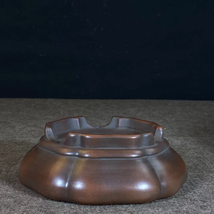 全新 :水明六方紫砂花盆