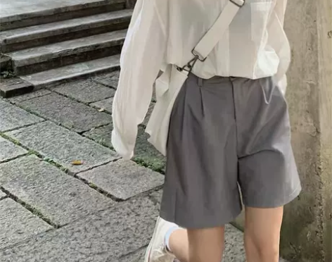 2021新款高腰显瘦宽松五分裤休闲a字阔腿...