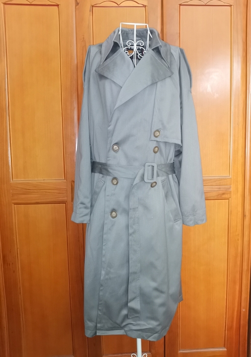 全新外贸男装风衣中长外套气质灰