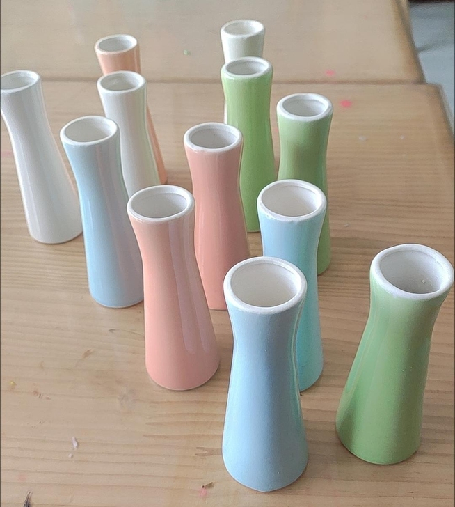 【4个12.8】陶瓷小清新花瓶水培简约花器...