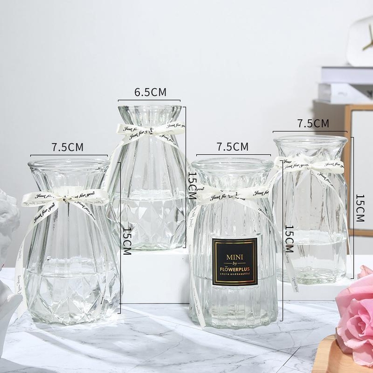 【4个9.9元】玻璃花瓶透明水培绿萝富贵竹...
