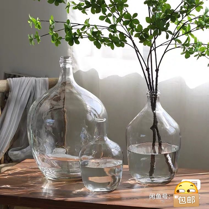 【全网最低 工厂直发】北欧清新大肚瓶透明大...