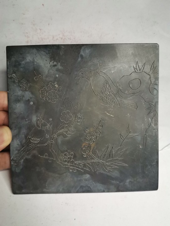 纯铜手工雕刻画【喜上眉梢】,技法纯熟,尺寸...