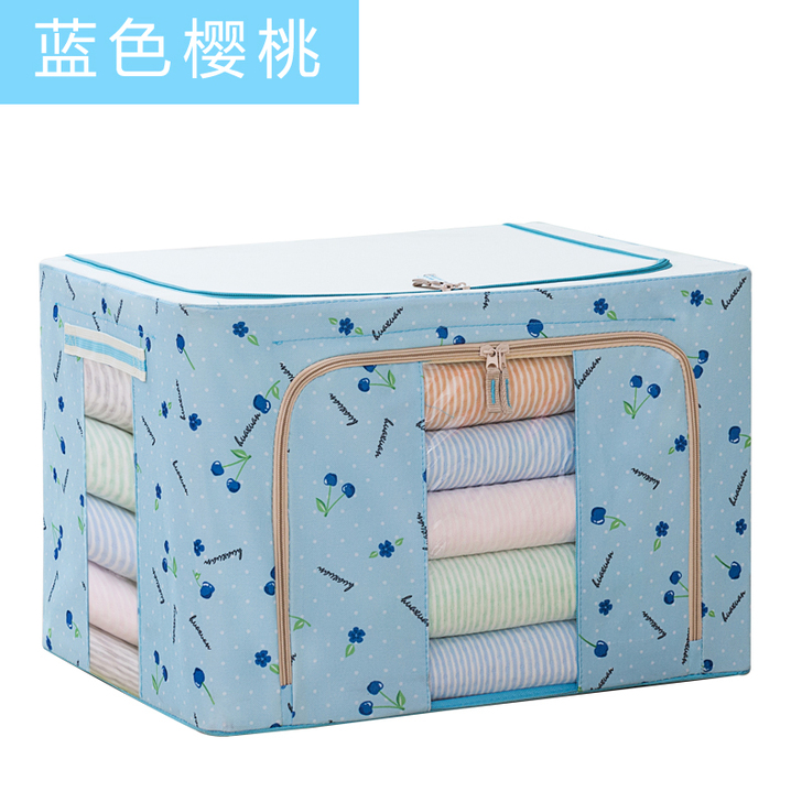 正品装衣服收纳箱牛津布纺衣物折叠钢架整理盒...