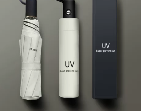 全自动UV三折伞黑胶防晒防紫外线遮阳伞定广...